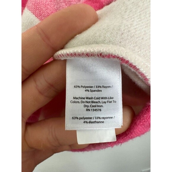 Vineyard Vines Gingham Mock Neck Sweater Pink White Checkered Girl's Size L (14) - Picture 6 of 9